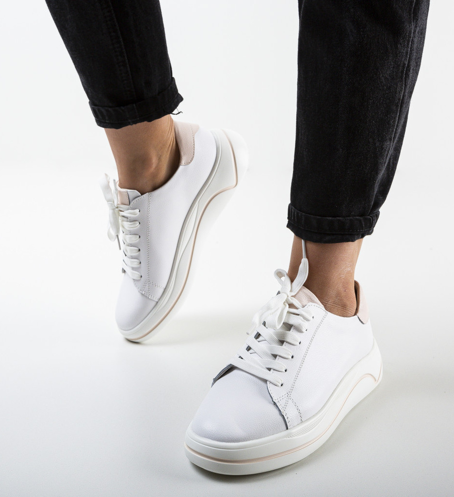 Pantofi casual enya albi 2