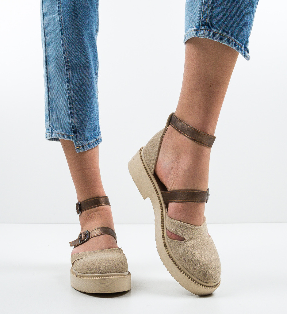 Pantofi casual nitrat bej