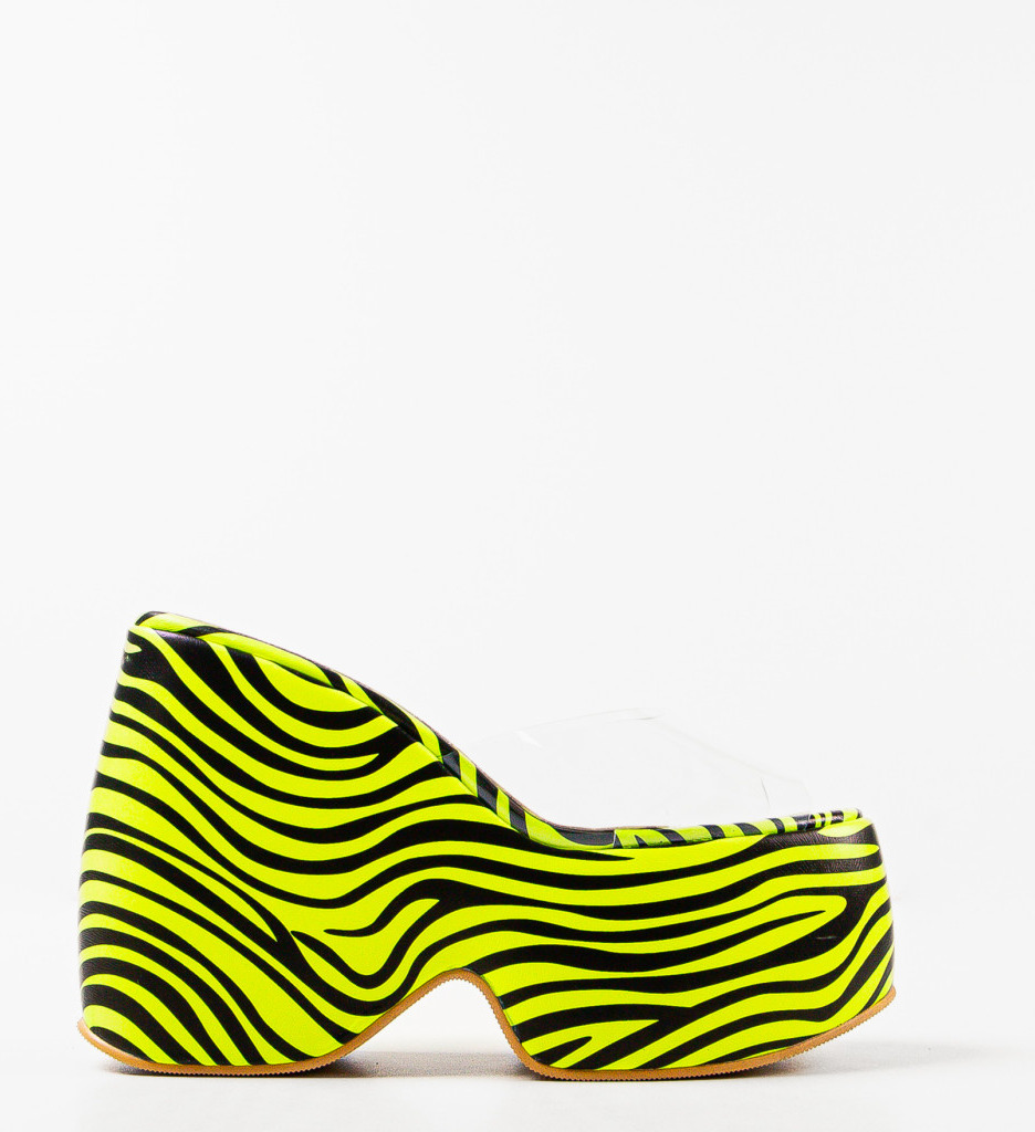 Saboti cu toc Zebrys Verzi ❤ DePurtat.ro | LeilaShoes.ro