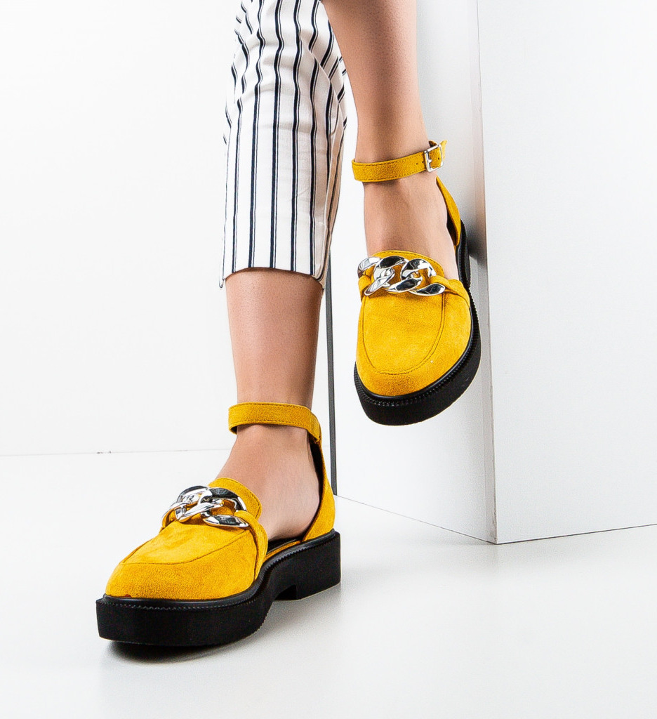 Pantofi casual dama hidrater galbeni