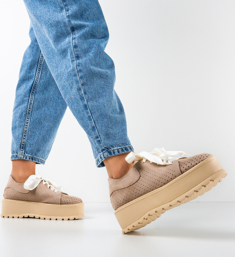 Pantofi casual dama negule bej