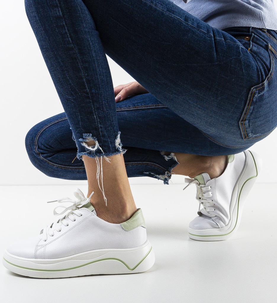 Pantofi casual enya albi
