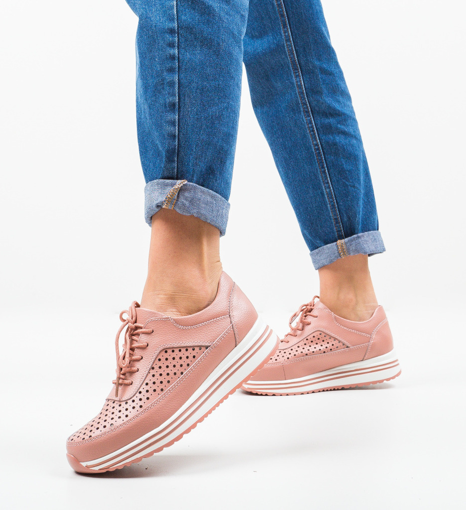 Pantofi casual eve roz