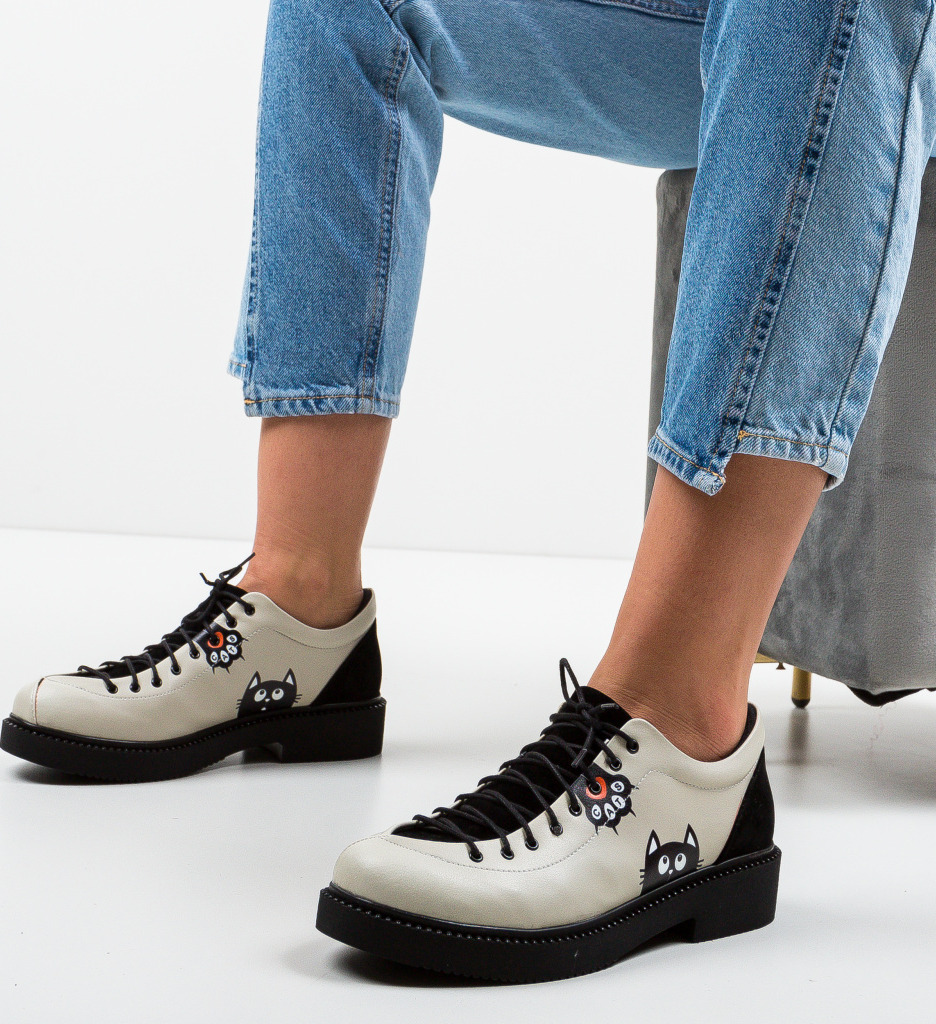 Pantofi casual kitty bej 2
