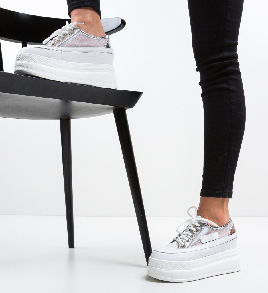 Pantofi Sport Converi Argintii