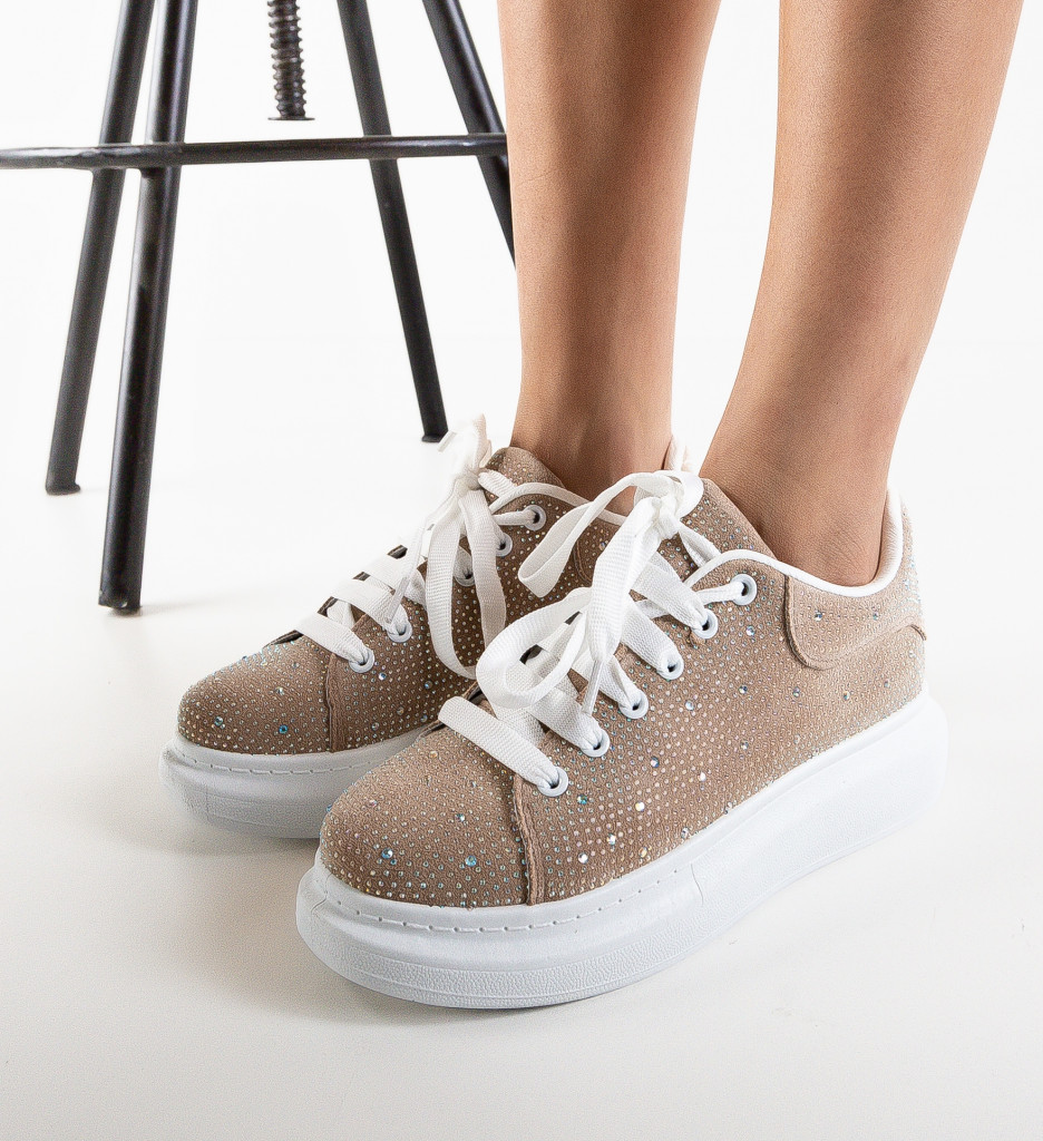Poze Sneakers dama Mermera Bej DePurtat