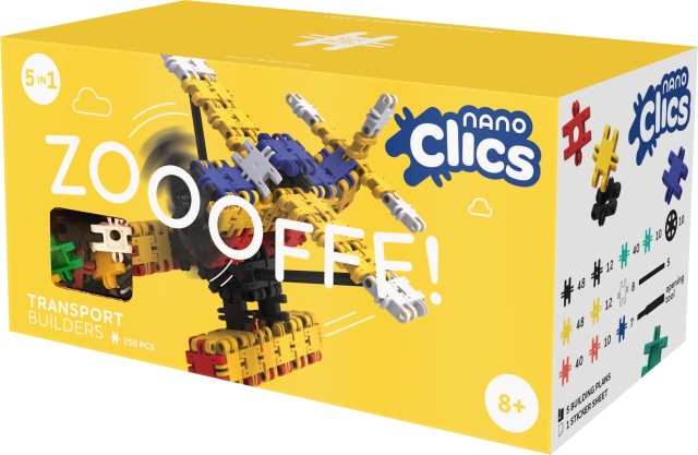 Nano Clics Pentru construit vehicule 250 piese, Clicformers