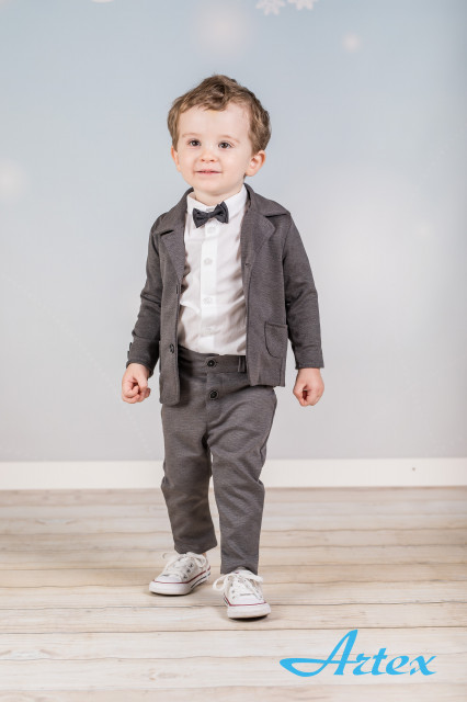 Costum elegant pentru bebelusi - grey style