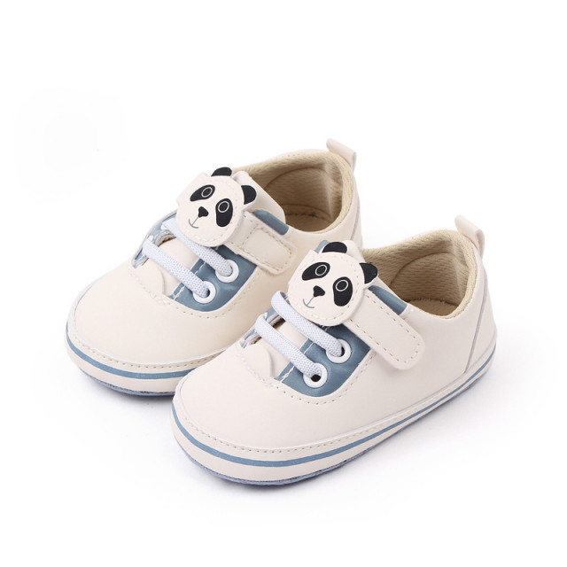 Superbaby Adidasi albi pentru bebelusi - panda