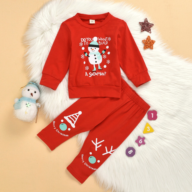 Superbaby Pijama rosie pentru copii - snowman