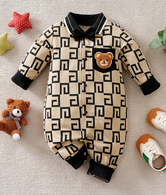 Salopeta maro pentru bebelusi - Teddy