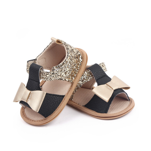 Sandalute aurii cu negru - Glitter