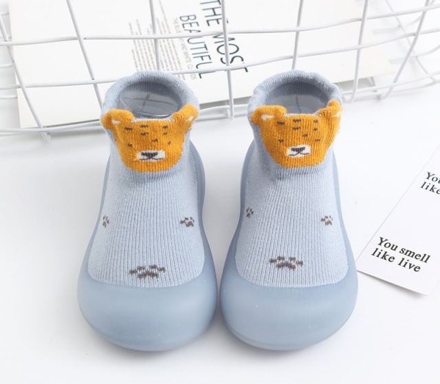 Mocasini bleu cu talpa antiderapanta - Teddy