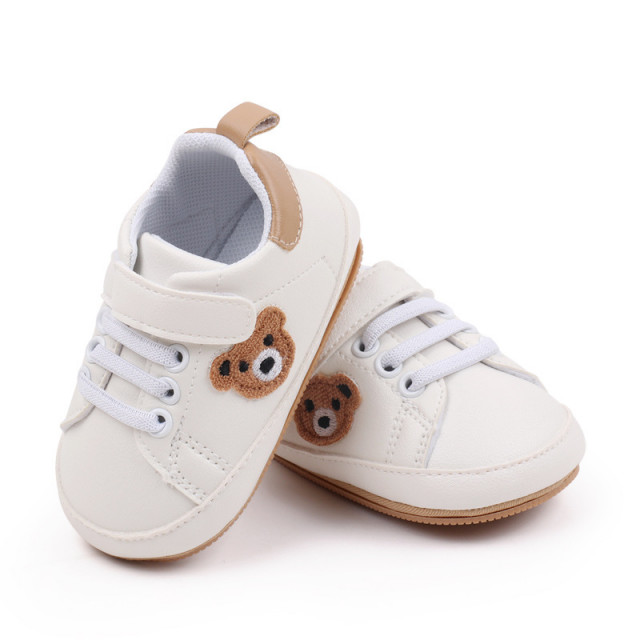 Pantofiori albi cu insertie crem - Teddy