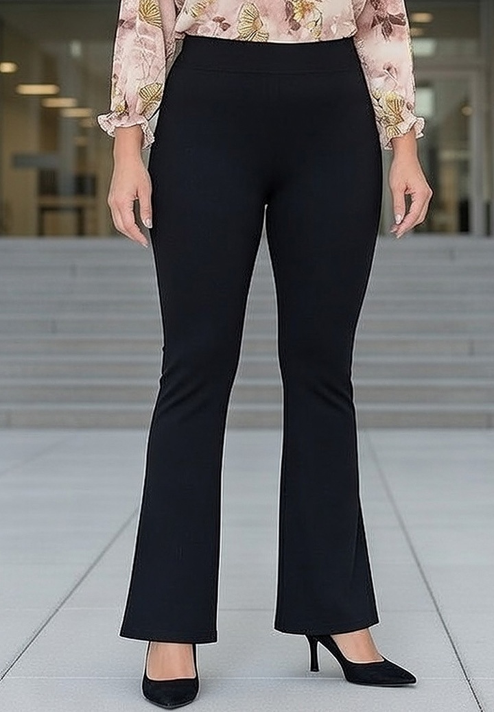 pantaloni evazati dama Pantaloni Confort Plus Evazati Bumbac 1132-01