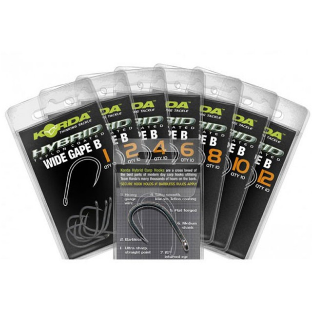 Carlige Korda Wide Gape Barbless, 10 buc (Marime Carlige: Nr. 6)