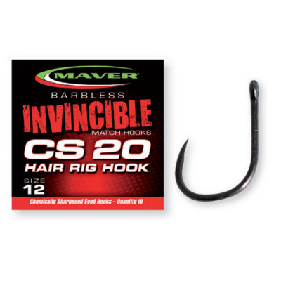 Carlige Maver Invincible CS20 Hair Rig Barbless, 10bc (Marime Carlige: Nr. 18)