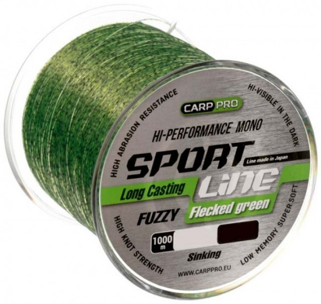 Fir Carp Pro Long Casting Fuzzy Flecked, verde, 1000m (Diametru fir: 0.35 mm) Pret Super Mic (Diametru