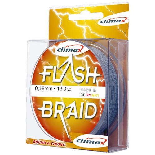 Fir textil Climax Flash Braid, gri, 100m (Diametru fir: 0.20 mm)