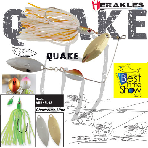 Spinnerbait Herakles Quake, Chartreuse/Lime, 17.5g