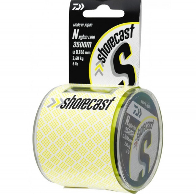 Fir monofilament Daiwa Shorecast, Galben Fluo (Diametru fir: 0.35 mm)