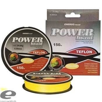 Fir Power Braid Teflon galben fluo 150m EnergoTeam (Diametru fir: 0.25 mm)