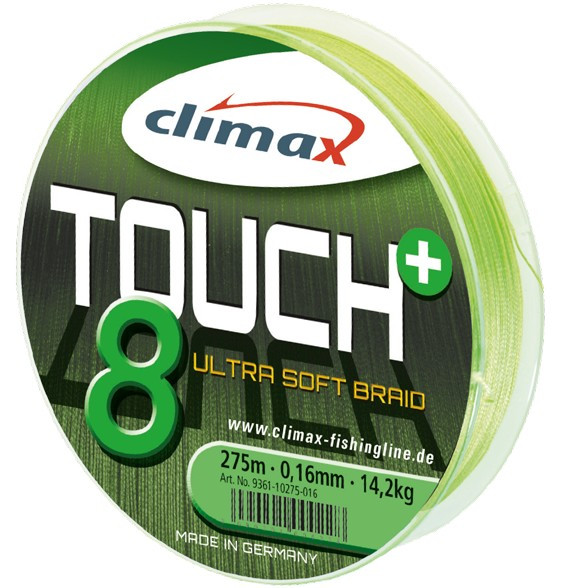 Fir textil Climax Touch 8+, chartreuse fluo, 135m (Diametru fir: 0.28 mm) 0.28