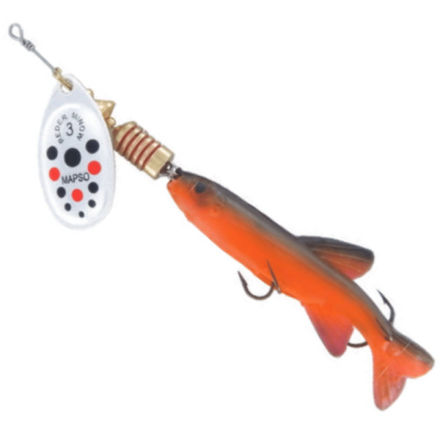 Lingurita rotativa Mapso Reder Minow echipata cu shad, rosu (Greutate lingurita: 15g) Pret Super Mic 15g