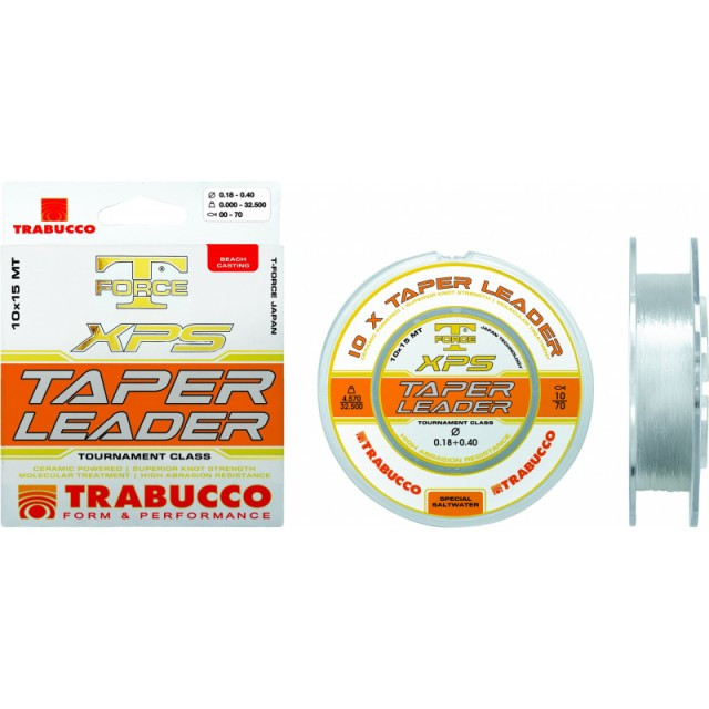 Fir T Force Taper Leader 15m x10buc Trabucco (Diametru fir: de la 0.20mm la 0.50mm) 0.20mm