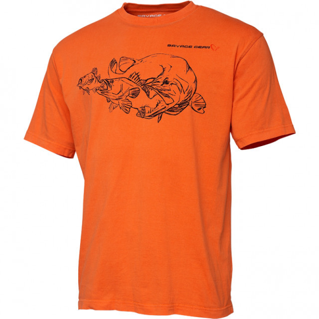 Tricou Savage Gear Cannibal Ink, portocaliu (Marime: L)