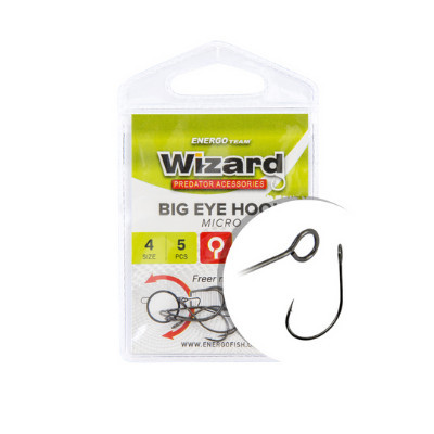 Carlige Wizard Big Eye Micro, Nickel (Marime Carlige: Nr. 4)