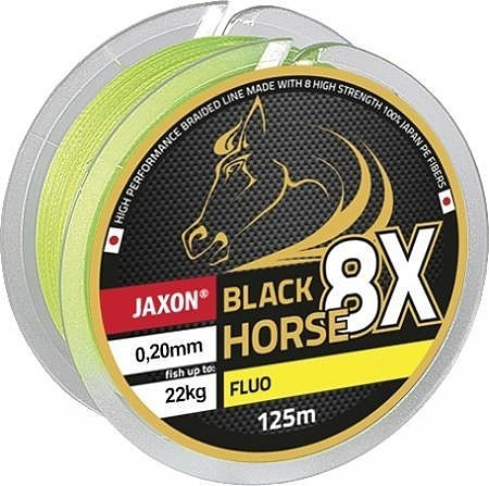 Fir Textil Black Horse PE 8X Fluo 125m Jaxon (Diametru fir: 0.14 mm)