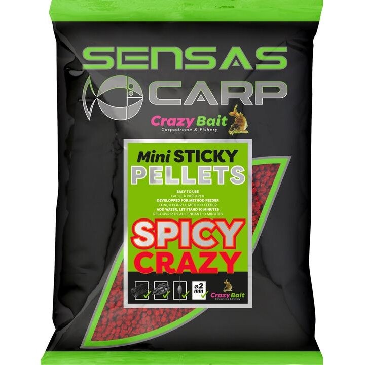 Micropelete Sensas Mini Sticky Carp, 700g (Aroma: Spicy Crazy)