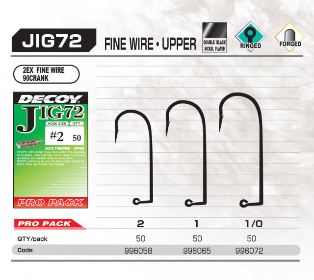Set Carlige Jig Decoy Pro Pack Jig72 Upper Fine Wire (Marime Carlige: Nr. 2) Capete
