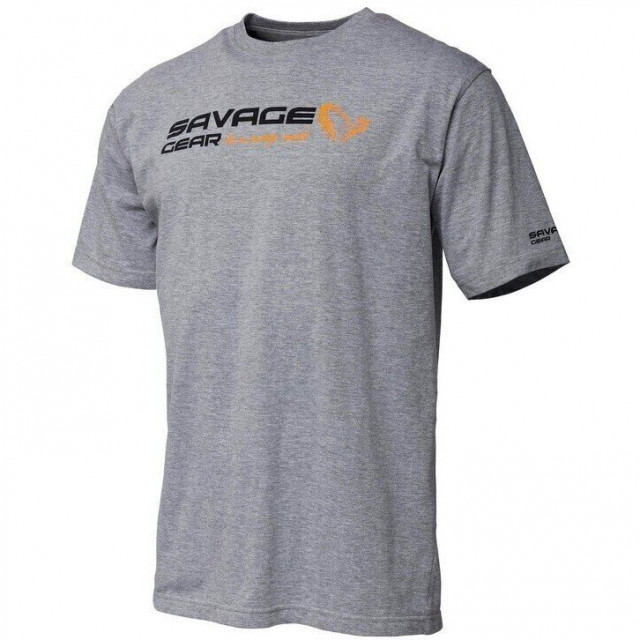 Tricou Savage Gear Signature Logo Gray Melange (Marime: XL) camasi