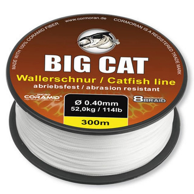 Fir pentru somn Big Cat 8XBRAID alb 0,50mm / 68kg / 300m Cormoran (Diametru fir: 0.50 mm) 0.50