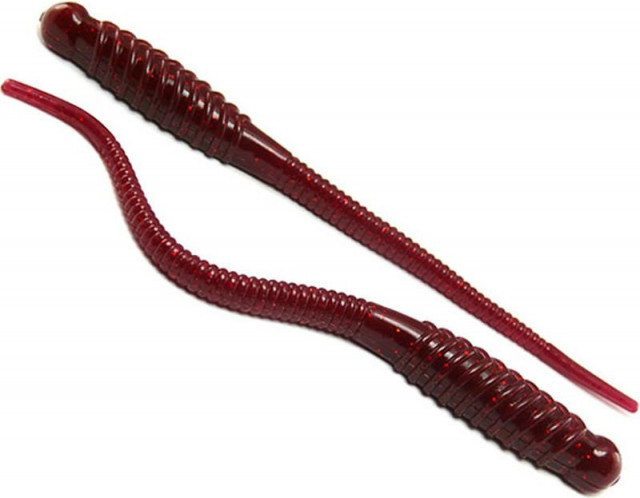 Grub Big Hammer Salt Shaker Worm, Pompkin Red, 10cm, 10 buc