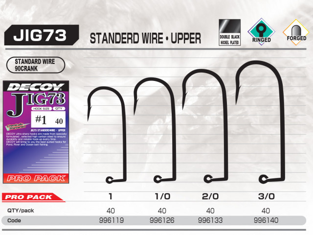 Set Carlige Jig Decoy Pro Pack Jig73 Upper Standard Wire (Marime Carlige: Nr. 1) Capete