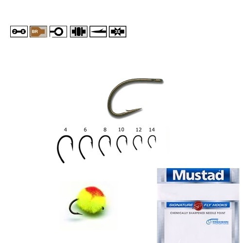 Carlig BR.forjat EGG CADDIS pentru musca Mustad