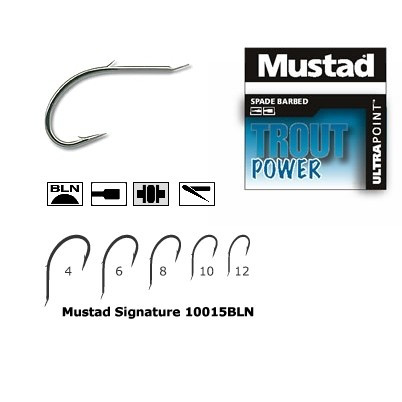 Carlig nichel negru,forjat,1 spin, 10 buc. plic MUSTAD (Marime Carlige: Nr. 4)