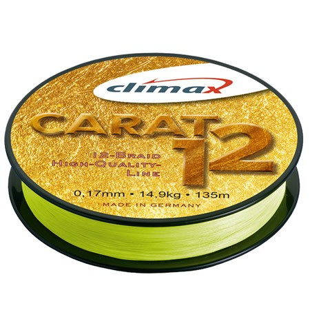 Fir textil Climax Carat 12, galben fluo, 135m (Diametru fir: 0.15 mm) Climax imagine 2022