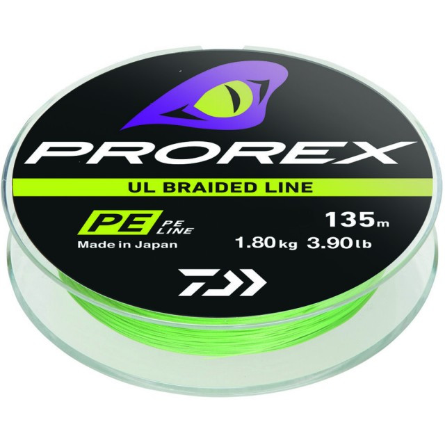 Fir textil Prorex UL Finesse Braid Chartreuse 135m Daiwa (Rezistenta: 2.1 Kg)