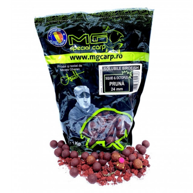 Boiles solubil 24mm Birdfood 1kg MG Carp (Aroma: Squid - Octopus - Pruna)