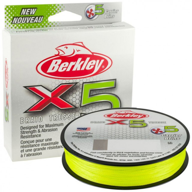 Fir textil Berkley X5 Fluro, verde, 150m (Diametru fir: 0.12 mm) BERKLEY imagine 2022