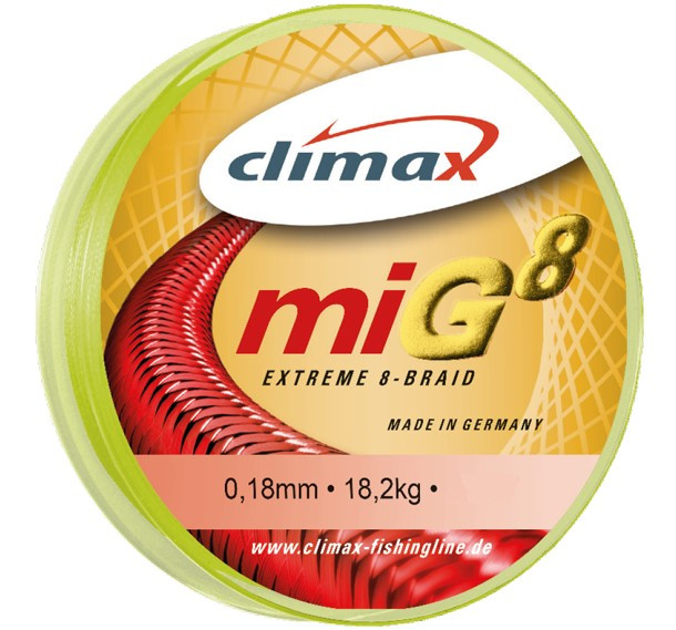 Fir Textil Climax MIG 8, galben fluo, 135m (Diametru fir: 0.30 mm) Climax imagine 2022