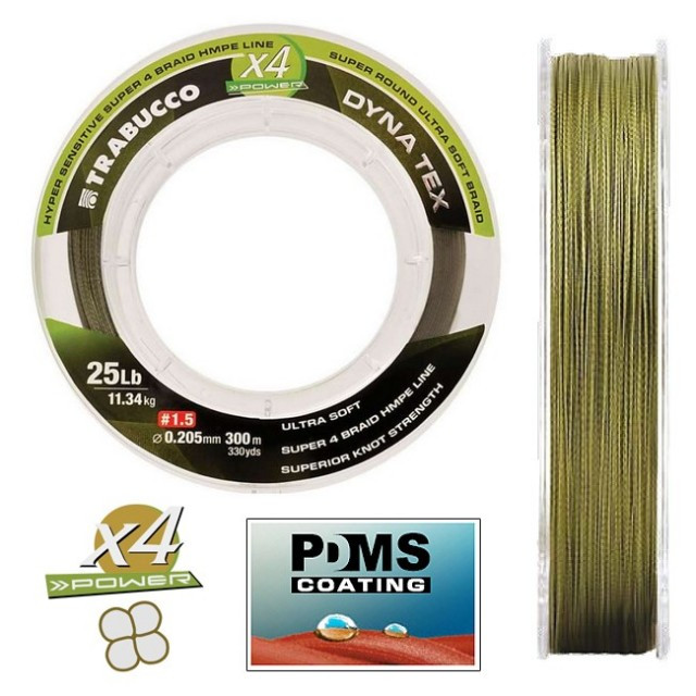 Fir Trabucco X4 Power Moss Green, 150m