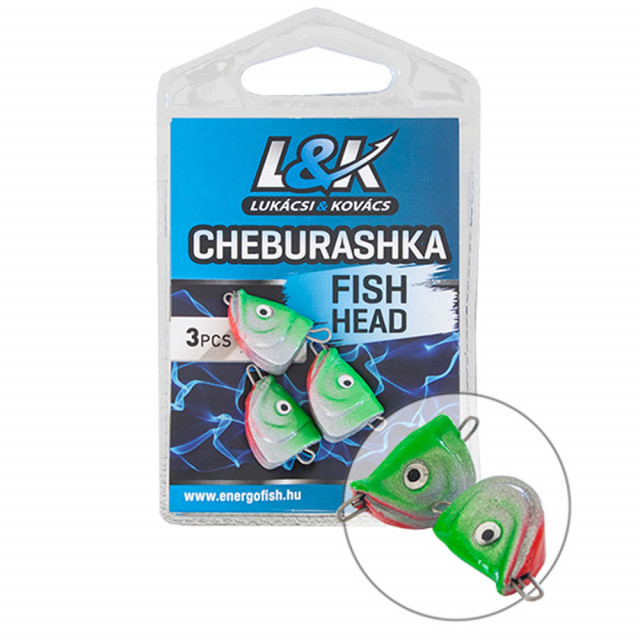 Plumb L&K Cheburashka Fish Head, 4buc/plic (Greutate plumb: 8g) 4buc/plic