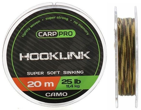 Fir Textil Carp Pro Hooklink Super Soft Sinking, camuflaj, 20m (Rezistenta fir: 25 lbs) Pret Super Mic 20m