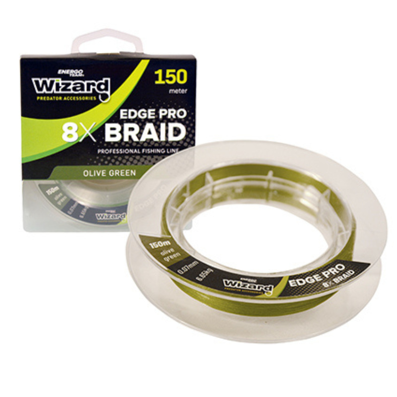 Fir Textil EnergoTeam Wizard Edge Pro 8X Braid, Olive Green, 150m (Diametru fir: 0.12 mm)