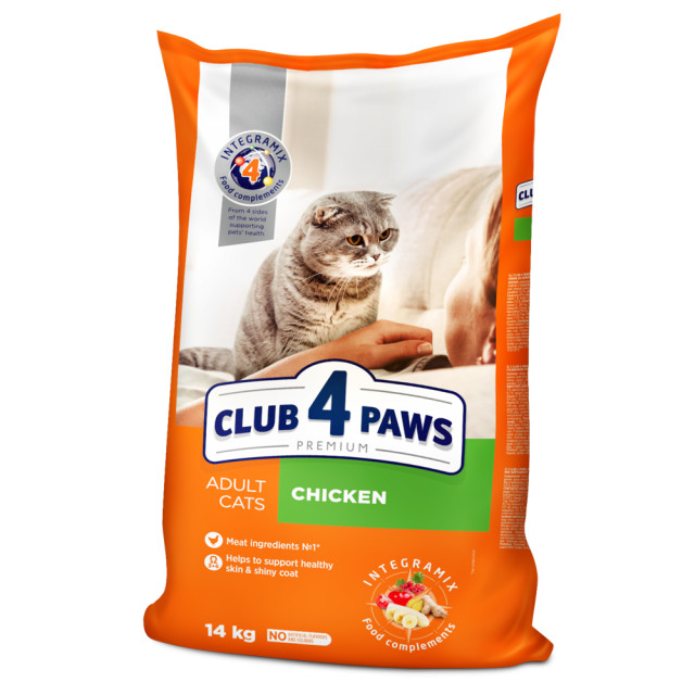 Hrana uscata pentru pisici, Club 4 Paws Adult Pui, 14 Kg